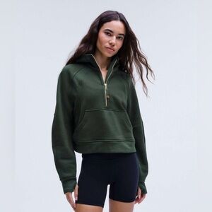 Lululemon Green Half-Zip Scuba with Gold Zipper